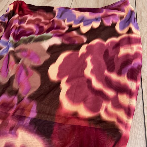 NWT Anthropologie Ruched Side-Slit Maxi Skirt Size XL Vamp Romantic / Glamoratti - Picture 4 of 14